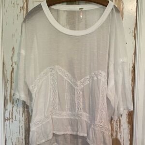 Free People Fall In Love Lace T Shirt
